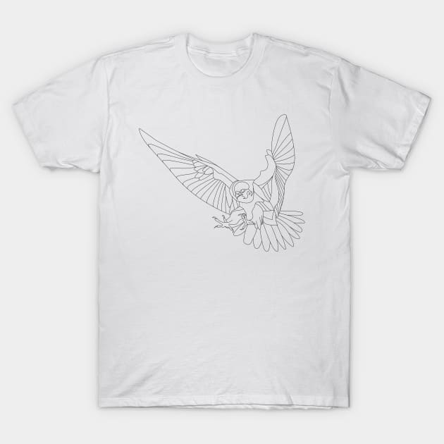 peregrine falcon vector ecopop T-Shirt by jorge_lebeau